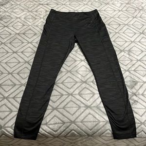 Black and grey fleece lined leggings